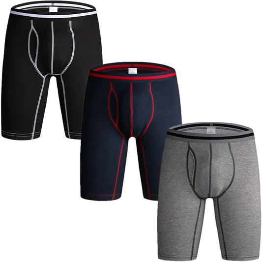 3 Pack Long Leg Men's Boxer Shorts