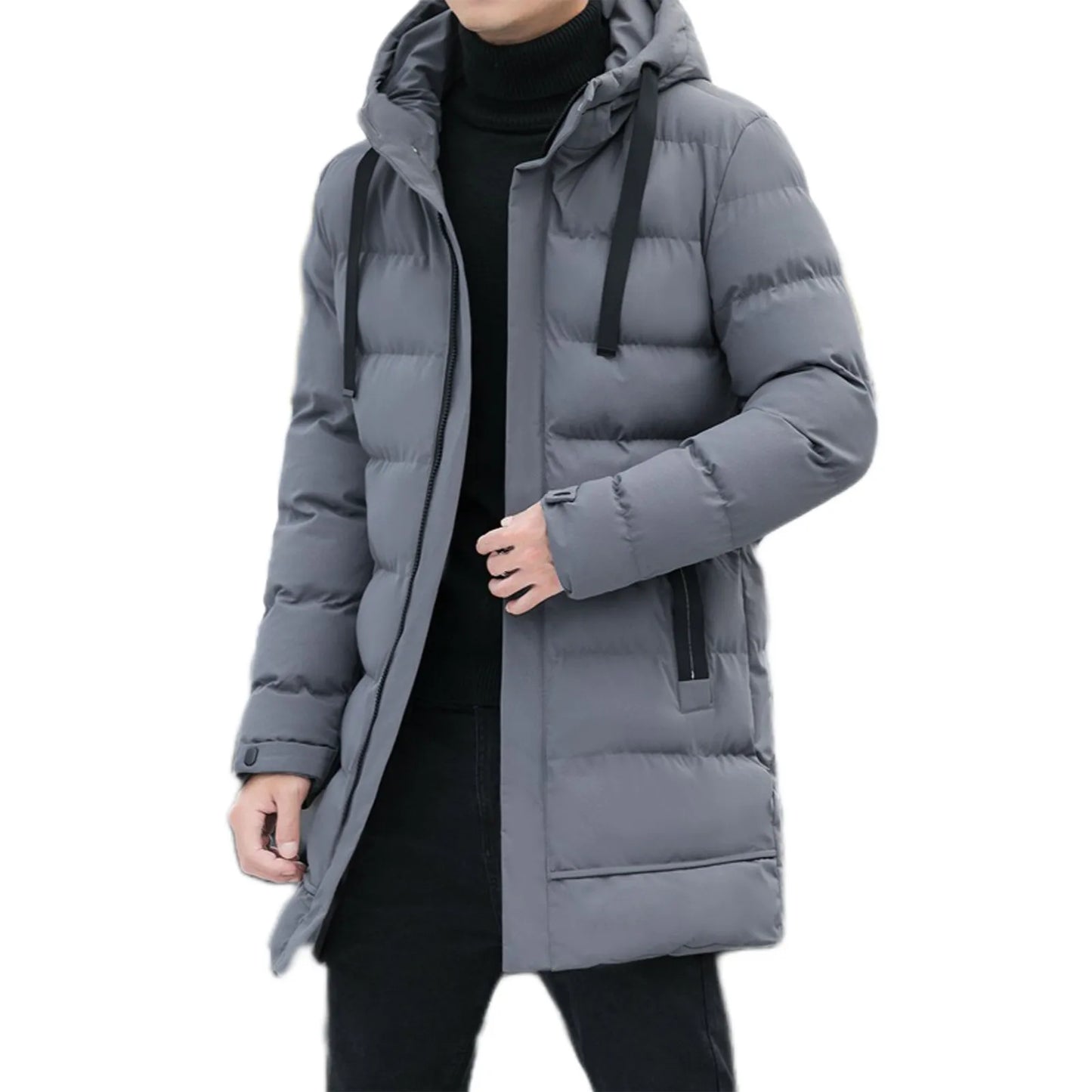 Brand Hooded Casual Fashion Long Thicken Outwear Parkas Jacket