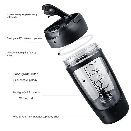 650ml USB Electric Portable Whey Protein  Shaker bottle