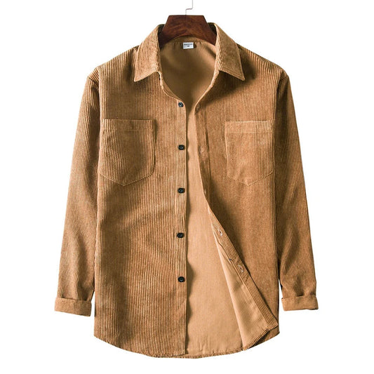 Spring Autumn Polo-neck Shirt Casual Buttons Long Sleeve