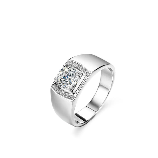 Luxury Platinum PT950 Full Moissanite Diamond Rings for Men Finished Solid Atmosphere Boss Men's Ring Diamond Ring Jewelry