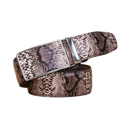 Automatic buckle Strap New Genuine Leather Snake Grain Belt for Men