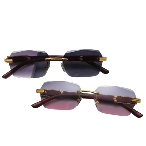 Luxury Rimless Square Sunglasses Man Brand Designer Frameless Gradient Sun Glasses