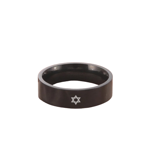 Black Star of David Ring Religious Judaism