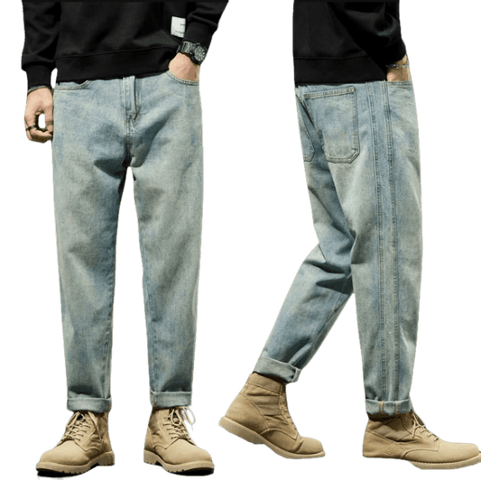 KSTUN Jeans For Men Baggy Pants Loose Fit Retro Blue