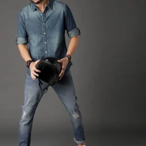 Denim Shirt for Men 100% Cotton Fabric <br> made up of Premium Threads