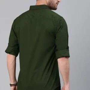Olive Green Shirt for Men 100% Cotton Fabric <br> made up of Premium Threads