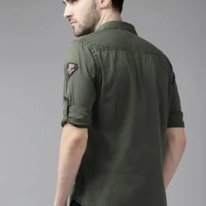 Olive Green Shirt for Men 100% Cotton Fabric <br> made up of Premium Threads
