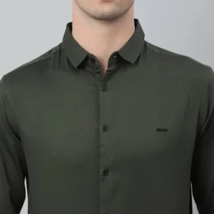 Olive Green Shirt for Men 100% Cotton Fabric <br> made up of Premium Threads