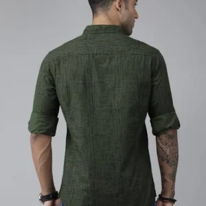 Olive Green Shirt for Men 100% Cotton Fabric <br> made up of Premium Threads