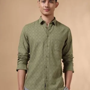 Olive Green Shirt for Men 100% Cotton Fabric <br> made up of Premium Threads