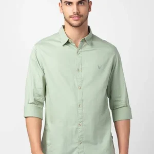 Pista Green Shirt for Men 100% Cotton Fabric <br> made up of Premium Threads
