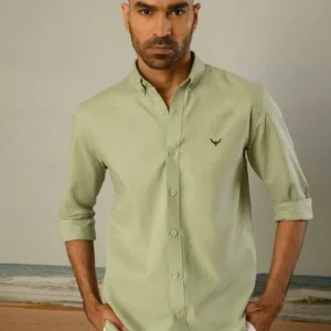 Pista Green Shirt for Men 100% Cotton Fabric <br> made up of Premium Threads