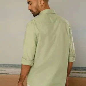 Pista Green Shirt for Men 100% Cotton Fabric <br> made up of Premium Threads