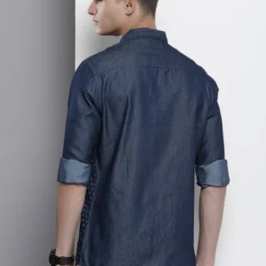 Denim Printed Shirt for Men 100% Cotton Fabric <br> made up of Premium Threads