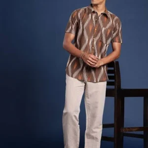 Ikat Shirt for Men 100% Regular Fit <br> made up of Premium Threads