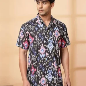 Ikat Shirt for Men 100% Regular Fit <br> made up of Premium Threads