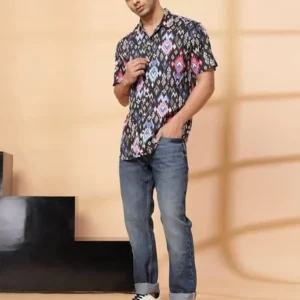 Ikat Shirt for Men 100% Regular Fit <br> made up of Premium Threads