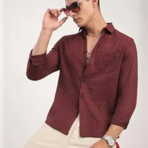 Maroon Shirt for Men Cotton Blend<br> Trending & Stylish 2025