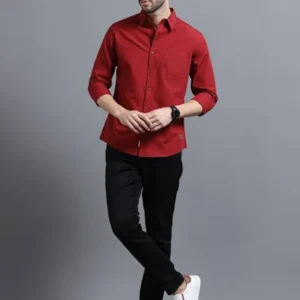 Maroon Shirt for Men Cotton Blend<br> Trending & Stylish