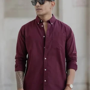 Maroon Shirt for Men Cotton Blend<br> Trending & Stylish