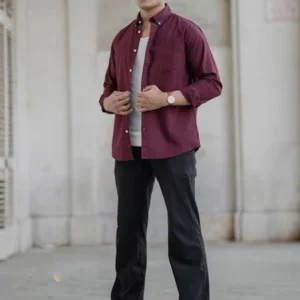 Maroon Shirt for Men Cotton Blend<br> Trending & Stylish