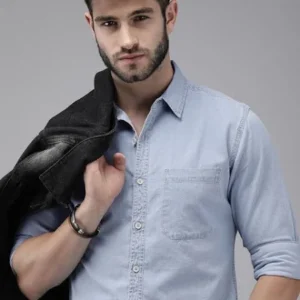 Light Blue Shirt for Men 100%Cotton Blend <br> Classic & Stylish
