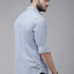 Light Blue Shirt for Men 100%Cotton Blend <br> Classic & Stylish