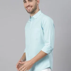 Light Blue Shirt for Men 100%Cotton Blend <br> Classic & Stylish