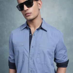 Light Blue Shirt for Men 100%Cotton Blend <br> Classic & Stylish