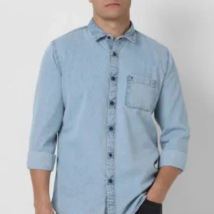 Light Blue Shirt for Men 100%Cotton Blend <br> Classic & Stylish