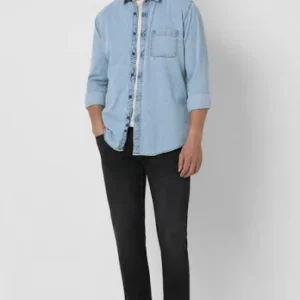 Light Blue Shirt for Men 100%Cotton Blend <br> Classic & Stylish