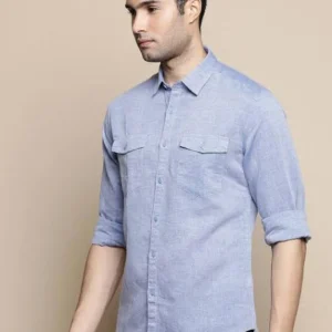 Light Blue Shirt for Men 100%Cotton Blend <br> Classic & Stylish