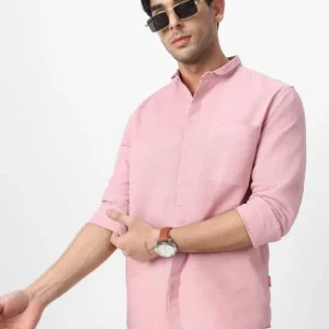 Pink Shirt for Men 100%Cotton<br> Trending & Stylish