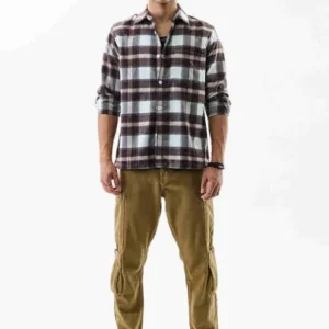 Brown Flannel Shirt for Men Cotton Blend<br> Trending& Classic