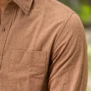 Brown Flannel Shirt for Men Cotton Blend<br> Trending& Classic